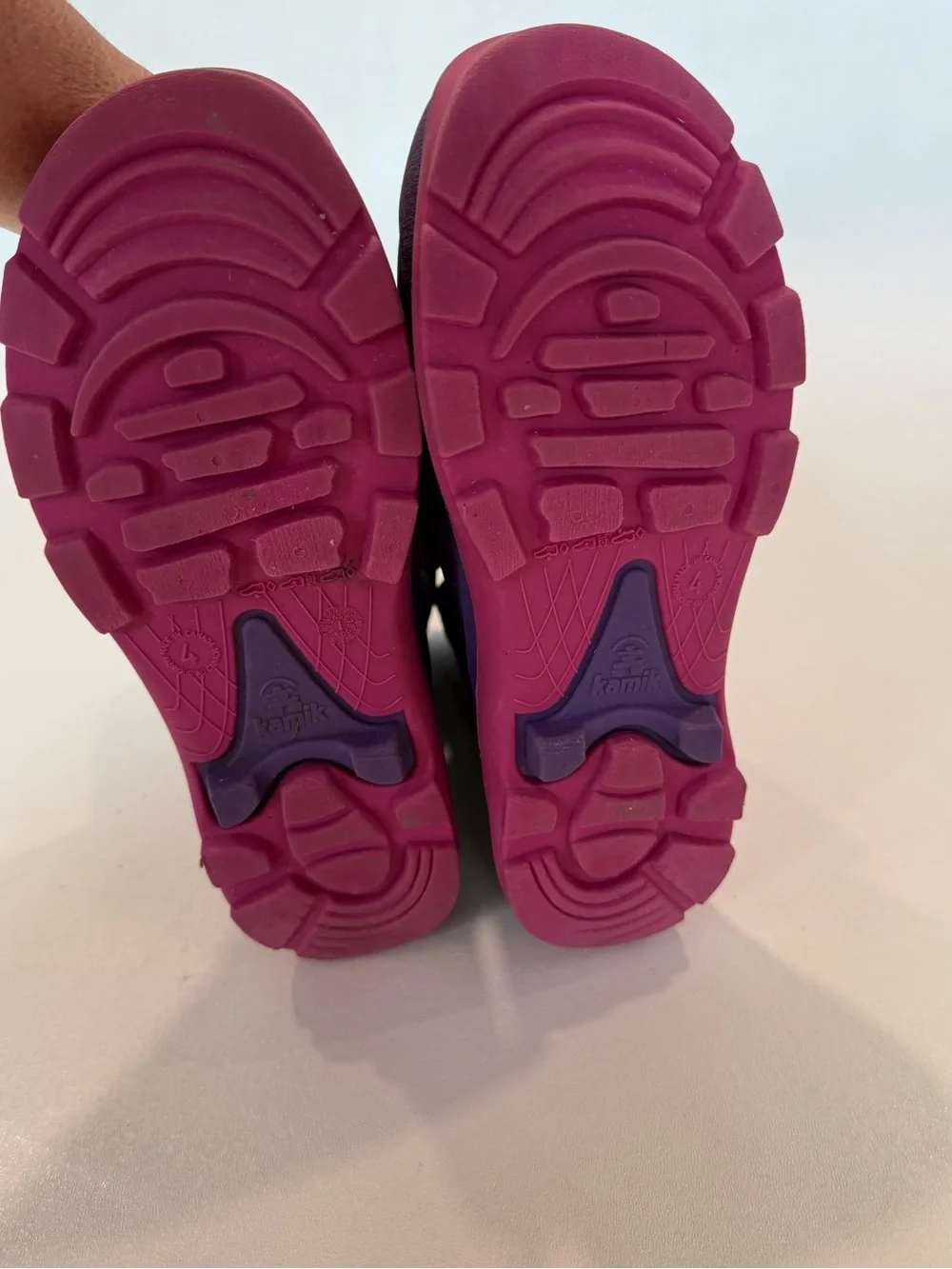 Kamik Snobuster 2 Winter Snow Boots Girls Size 4 Purple Pink Polka Dot